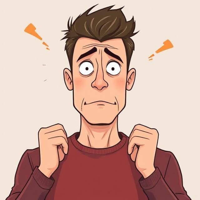 Ilustrasi seorang pria yang tampak stres dan cemas, dengan bayangan simbol pikiran yang menunjukkan beban psikologis, menggambarkan faktor psikologis yang mempengaruhi gangguan seksual.