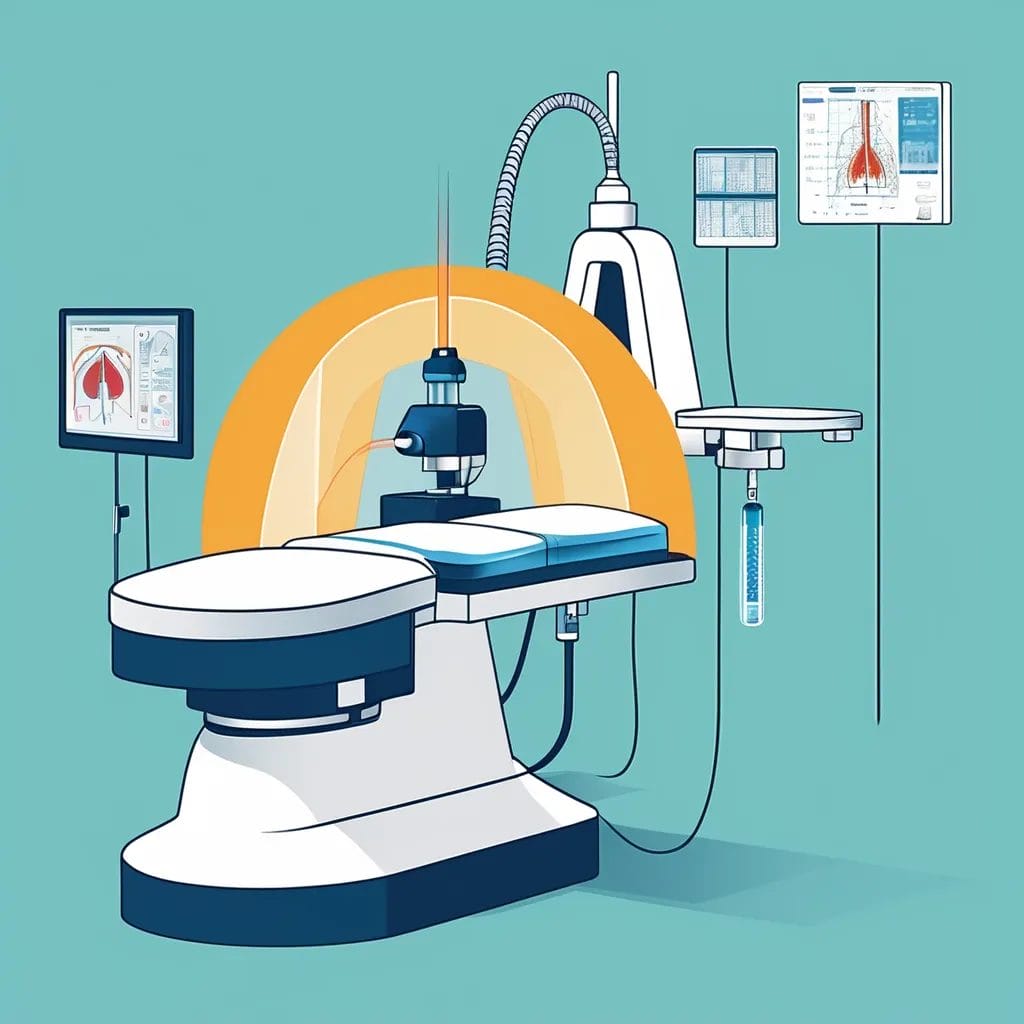 Ilustrasi prosedur laser prostat yang digunakan untuk mengatasi pembesaran prostat jinak (BPH).